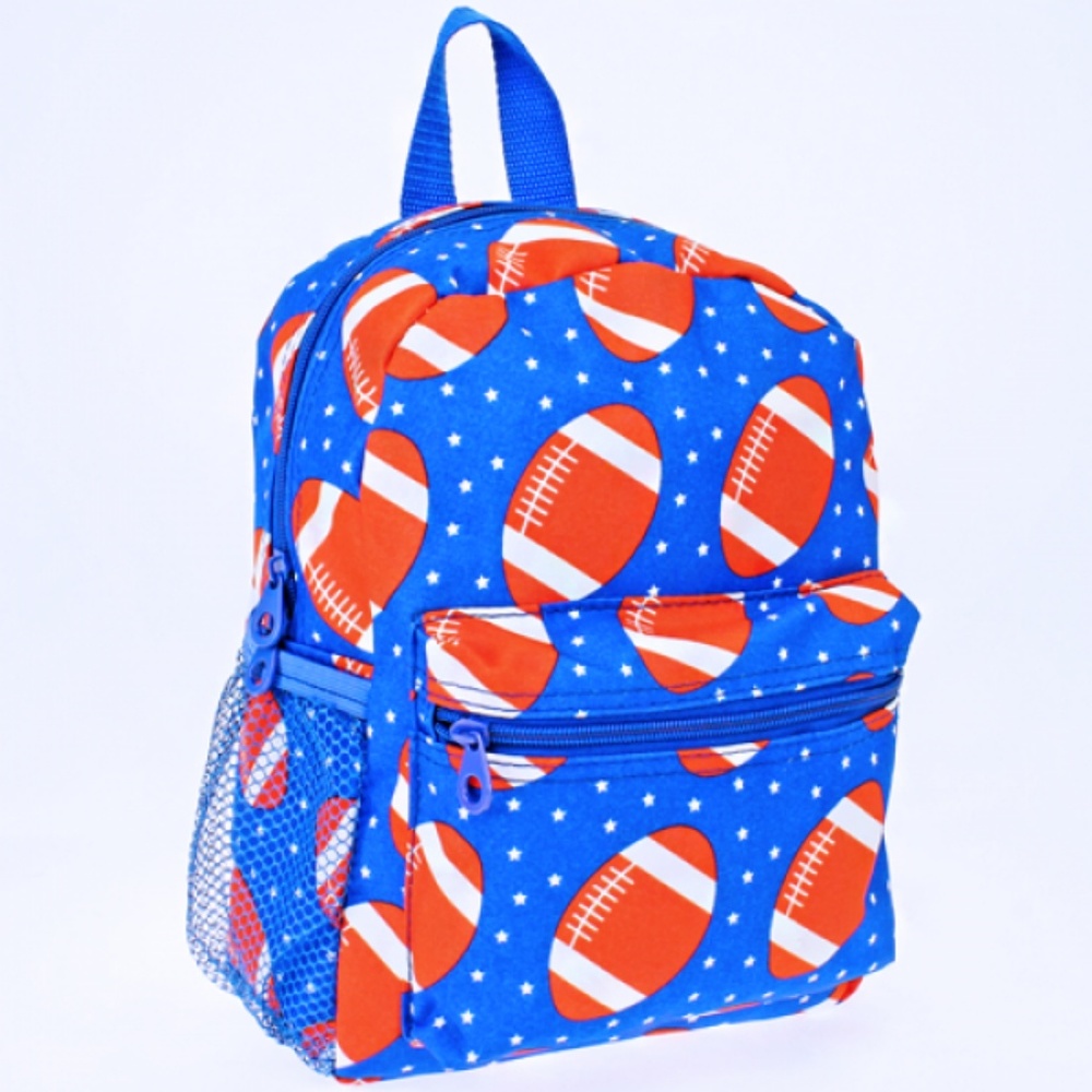 Football Print Youth Small Mini Backpack
